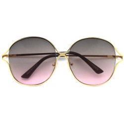 Oversized Oversize Round Flat Lens Sunglasses 4183 - Gold Purple - C418SA00KWN $8.73