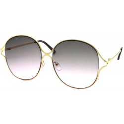 Oversized Oversize Round Flat Lens Sunglasses 4183 - Gold Purple - C418SA00KWN $8.73