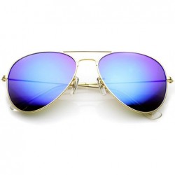 Aviator Premium Flash Mirror Lens Aviator Sunglasses (Nickel Plated Metal Frame) (Gold Ice) - C411G13WNE3 $14.49