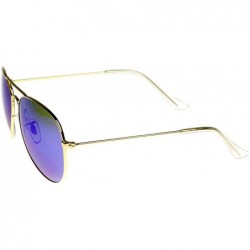 Aviator Premium Flash Mirror Lens Aviator Sunglasses (Nickel Plated Metal Frame) (Gold Ice) - C411G13WNE3 $14.49