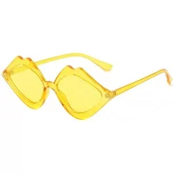 Goggle Sunglasses Lips Fashion Goggles Eyeglasses Glasses Eyewear - Yellow - C018QOI6IE7 $8.04