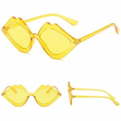 Goggle Sunglasses Lips Fashion Goggles Eyeglasses Glasses Eyewear - Yellow - C018QOI6IE7 $8.04