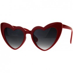 Cat Eye Womens Cat Eye Heart Shape Retro Goth Plastic Sunglasses - Red Smoke - C7180HH5GG5 $19.14