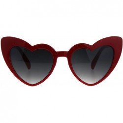 Cat Eye Womens Cat Eye Heart Shape Retro Goth Plastic Sunglasses - Red Smoke - C7180HH5GG5 $10.58