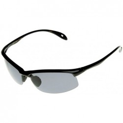 Sport Polarized Half Frame Lightweight Action Sports Sunglasses (Black Smoke) - CA11KBZXW1F $28.12