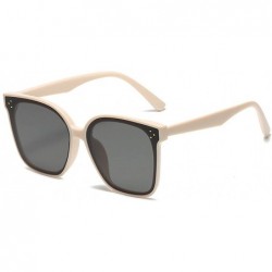 Oversized Oversized Sunglasses for Women Men UV Protection 8056 - Creamy-white/Black - CZ1963L3E4A $10.62