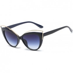 Wrap Retro Fashion Sunglasses Non-Polarized Personality Anti-UV Eyewear Casual Sunglasses - Blue - C918A4YTSOQ $10.22
