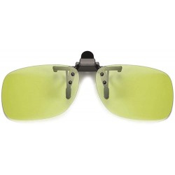 Oval Polarized clip driver driving sunglasses men's glasses frame - Night Vision Yellow-green Tablets - CX190MOTMH9 $37.35