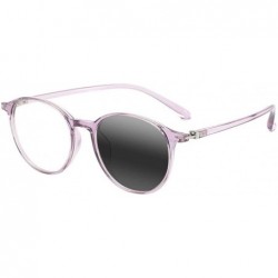 Oval Transition Photochromic Anti-UV Reader Men Women Oval TR90 Reading Glasses - Purple - CG18Y9O4SQS $19.75