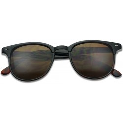 Oversized Sunglass Stop - Vintage Inspired Horned Rim Round P-3 Unisex Sunglasses (Black Tortoise - Amber Lens) - CH1272Q8MBP...