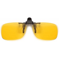 Oval Polarized clip driver driving sunglasses men's glasses frame - Night Vision Yellow-green Tablets - CX190MOTMH9 $37.35