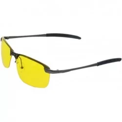 Goggle EBT Metal Frame Polarized Night Driving Glasses Anti Glare Vision Driver Sunglasses - Grey/Yellow - CO12BCIF9EH $23.65