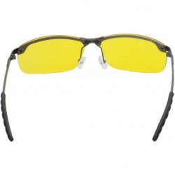 Goggle EBT Metal Frame Polarized Night Driving Glasses Anti Glare Vision Driver Sunglasses - Grey/Yellow - CO12BCIF9EH $13.28