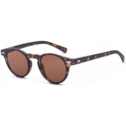 Round Vintage Keyhole Round Plastic Sunglasses With Rivets - S Brown - C618E24DD4Y $19.68