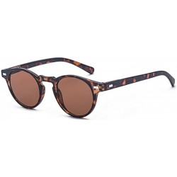 Round Vintage Keyhole Round Plastic Sunglasses With Rivets - S Brown - C618E24DD4Y $9.46