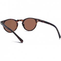 Round Vintage Keyhole Round Plastic Sunglasses With Rivets - S Brown - C618E24DD4Y $9.46