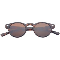 Round Vintage Keyhole Round Plastic Sunglasses With Rivets - S Brown - C618E24DD4Y $9.46