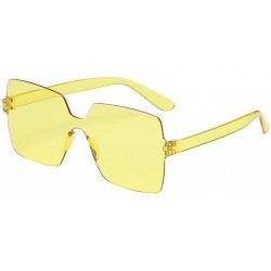 Oval UV Protection Sunglasses for Women Men Rimless frame Square Acrylic Lens and Frame Sunglass - N - CW1902YZ2ZN $7.28