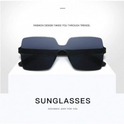 Oval UV Protection Sunglasses for Women Men Rimless frame Square Acrylic Lens and Frame Sunglass - N - CW1902YZ2ZN $7.28