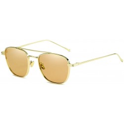 Oval Unisex Sunglasses Retro Black Drive Holiday Oval Non-Polarized UV400 - Brown - C118R4UEA4E $12.35