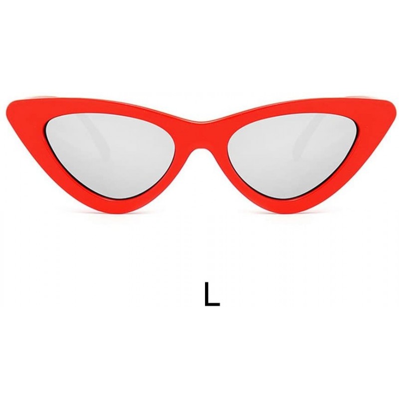 Rectangular Women Fashion Cat Eye Shades Sunglasses Integrated UV Candy Colored Glasses (L) - L - CI195NK8ERR $8.67