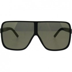 Oversized Thin Plastic Color Mirror Large Racer Mob Sunglasses - Black Gold - CI186C2GD69 $9.24