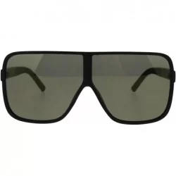 Oversized Thin Plastic Color Mirror Large Racer Mob Sunglasses - Black Gold - CI186C2GD69 $22.78