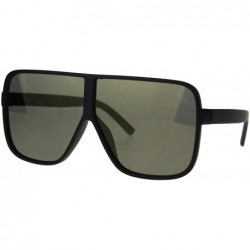 Oversized Thin Plastic Color Mirror Large Racer Mob Sunglasses - Black Gold - CI186C2GD69 $9.24