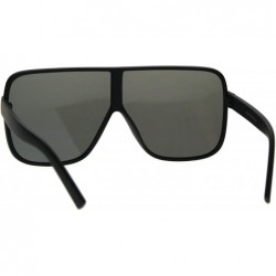 Oversized Thin Plastic Color Mirror Large Racer Mob Sunglasses - Black Gold - CI186C2GD69 $9.24