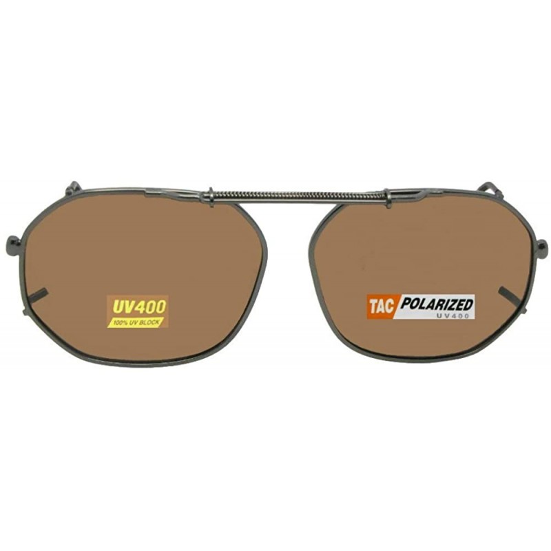 Oval Round Square Polarized Clip-on Sunglasses - Pewter-brown Polarized Lens - CM189S22MN2 $18.90