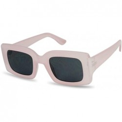 Oval Chunky 1970's Vintage Boxed Square Sunglasses - Pastel Pink Frame - Black - CY18EE3QT3R $14.65