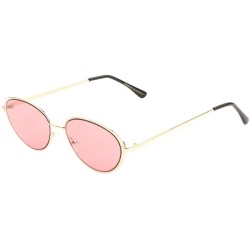 Cat Eye Oceanic Color Flat Frame Oval Cat Eye Sunglasses - Pink - C1190925HMH $25.96