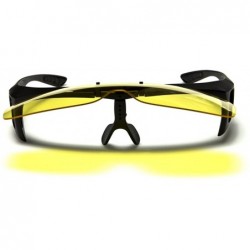 Goggle Polarized Flip up Sunglasses Fit Over Regular Glasses for Men Women - Black - Yellow Night Driving - CW18X84HD20 $13.77