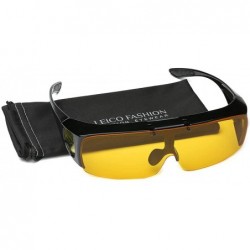 Goggle Polarized Flip up Sunglasses Fit Over Regular Glasses for Men Women - Black - Yellow Night Driving - CW18X84HD20 $13.77