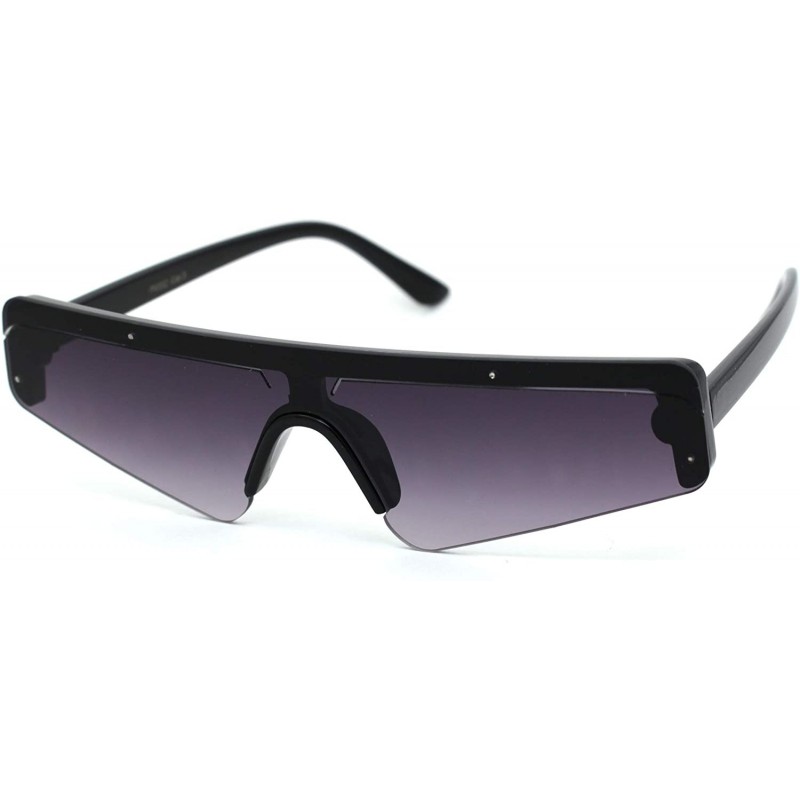 Shield Shield Robotic Exposed Mirror Lens Plastic Sunglasses - Black Smoke - C818WY792YX $9.64