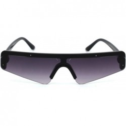 Shield Shield Robotic Exposed Mirror Lens Plastic Sunglasses - Black Smoke - C818WY792YX $9.64
