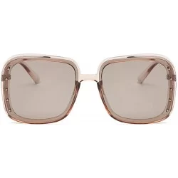 Square Mens Polarized Sunglasses Eyewear Flat Top Quality Square Glasses Outdoor Sports Mens Goggle UV400 - Pink - CW1935UCEA...