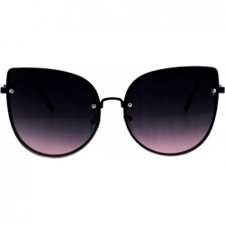 Butterfly Foxy Round Cateye Butterfly Sunglasses Womens Fashion Ombre Color Lens - Black (Black Pink) - CL18HYAG930 $10.47