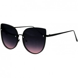 Butterfly Foxy Round Cateye Butterfly Sunglasses Womens Fashion Ombre Color Lens - Black (Black Pink) - CL18HYAG930 $10.47