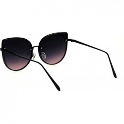 Butterfly Foxy Round Cateye Butterfly Sunglasses Womens Fashion Ombre Color Lens - Black (Black Pink) - CL18HYAG930 $10.47