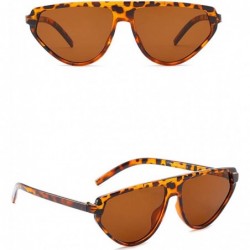 Rimless Unisex Eye Cateye Sunglasses Retro Frame Eyewear Mirrored Lens Fashion Radiation Protection Glasses - Brown - CZ18OO0...