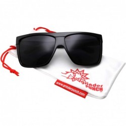 Square MMA Post Fight Interview Sunglasses Limo Tint Super Dark Lens Mens Large Black - Stiff Square - CE183CLMIGH $11.86