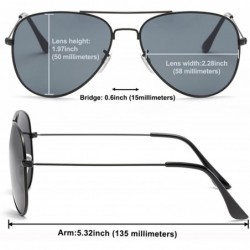 Wrap Classic Aviator Flat Lens Sunglasses For Women And Men Metal Frame - Black Frame/Grey Mirrored Lens - CH18DZW3ZDT $7.35