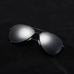 Wrap Classic Aviator Flat Lens Sunglasses For Women And Men Metal Frame - Black Frame/Grey Mirrored Lens - CH18DZW3ZDT $7.35