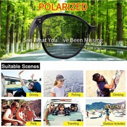 Round Polarized Sunglasses Protection Fashion Driving - Black - C018W442K66 $28.64