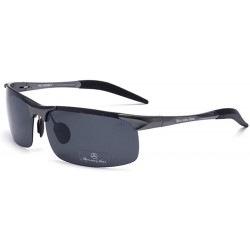Sport Polarized Sunglasses Aluminum Magnesium Lightweight - Gun - CN190S6O3A7 $53.10