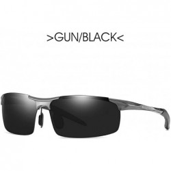 Sport Polarized Sunglasses Aluminum Magnesium Lightweight - Gun - CN190S6O3A7 $26.89