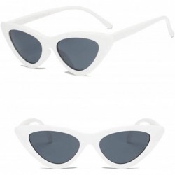 Cat Eye Women Retro Vintage High Pointed UV Protection Cat Eye Fashion Sunglasses - Smoke/White 2 Pack - CK18K3UK4ZW $23.74