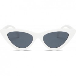 Cat Eye Women Retro Vintage High Pointed UV Protection Cat Eye Fashion Sunglasses - Smoke/White 2 Pack - CK18K3UK4ZW $14.68