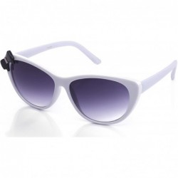 Cat Eye Newbee Fashion Women High Fashion Elegant Cat Eye Sunglasses with Bow - White/Black - C611DCO4ZRR $19.54